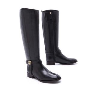Tory Burch Bristol Riding Boots Equestrian Calf in Black